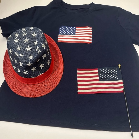 Comfy USA Blue and Red Short Sleeve Tee - Picture 2 of 2